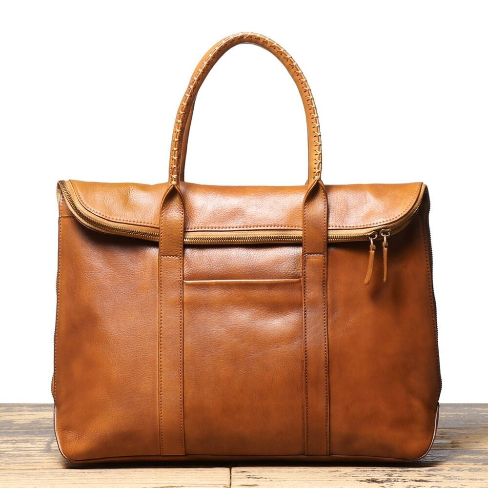 Men's Leather Laptop Briefcase Vintage Bag Genuine Leather Business