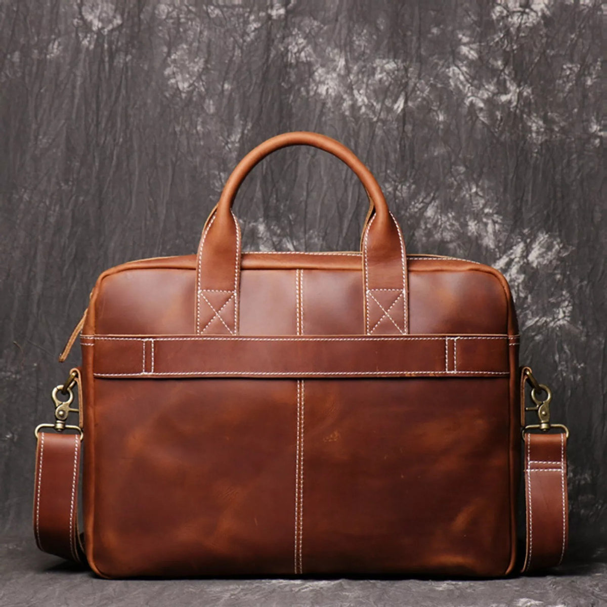 Men's Genuine Leather Laptop Briefcase Shoulder Bag Business Travel Messenger