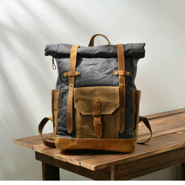 Vintage Canvas Backpack, Casual Travel Computer Bag, Waterproof Outdoor Backpack Commuter Backpack