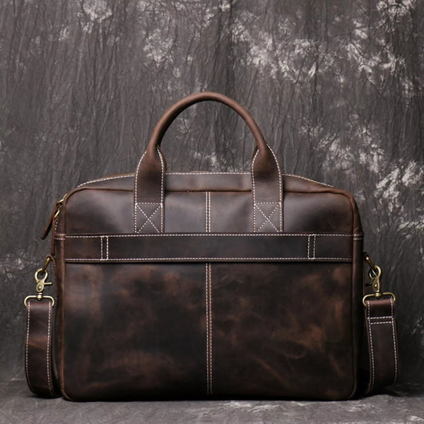 Men's Genuine Leather Laptop Briefcase Shoulder Bag Business Travel Messenger