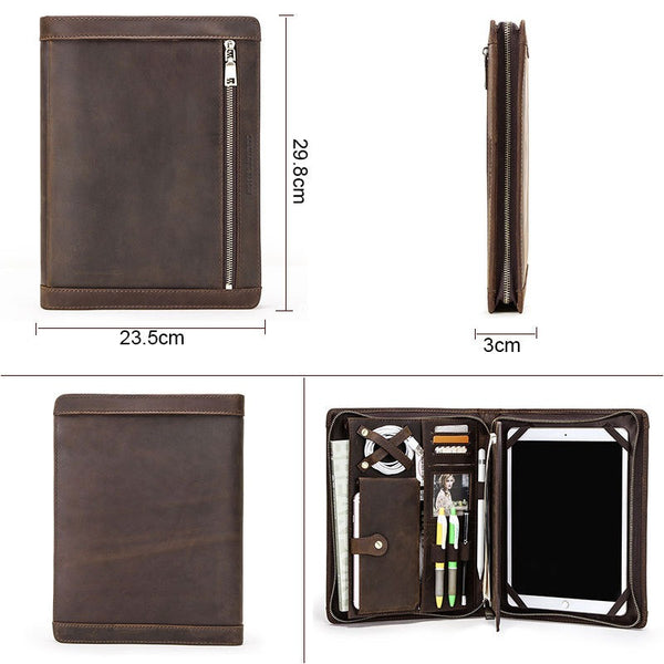 For iPad Pro 10.5" Handmade Vintage Leather Case Multifunctional with Pen Slot