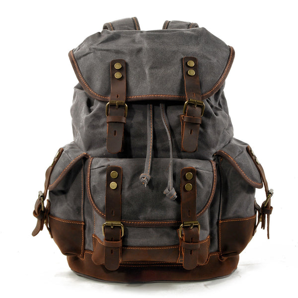 Vintage Waxed Canvas Backpack Waterproof for Men