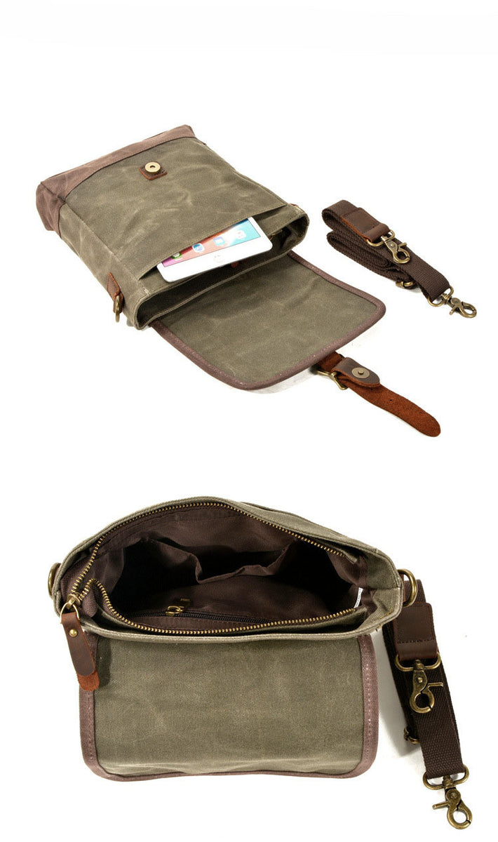 Vintage Waxed Canvas Leather Briefcase