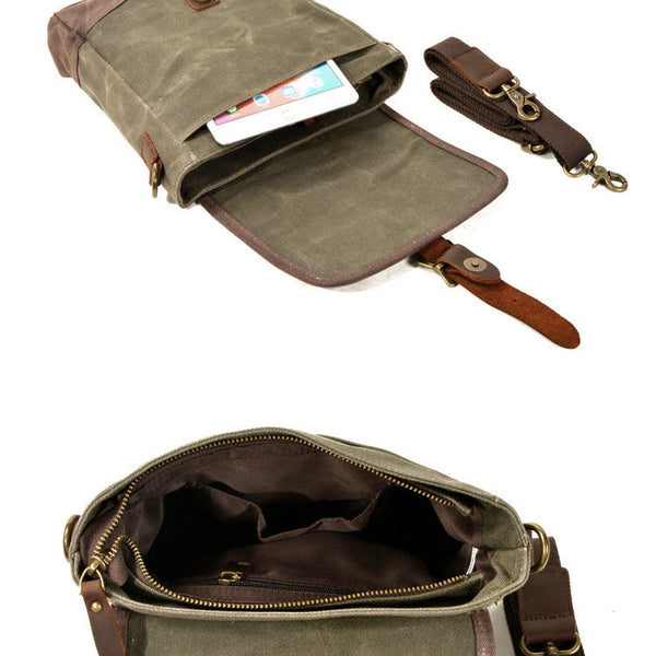 Vintage Waxed Canvas Leather Briefcase