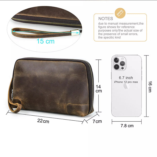 Multi-functional Clutch Bag Organizer Vintage Leather for Apple Accessories