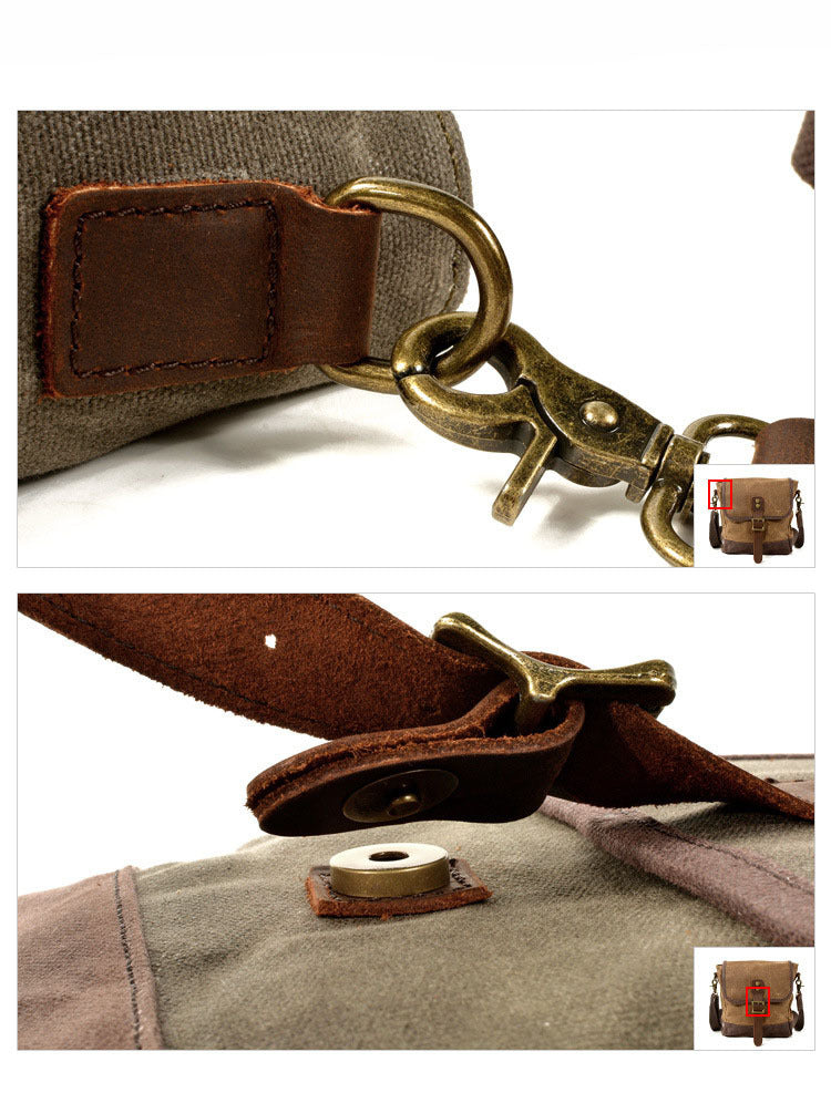 Vintage Waxed Canvas Leather Briefcase