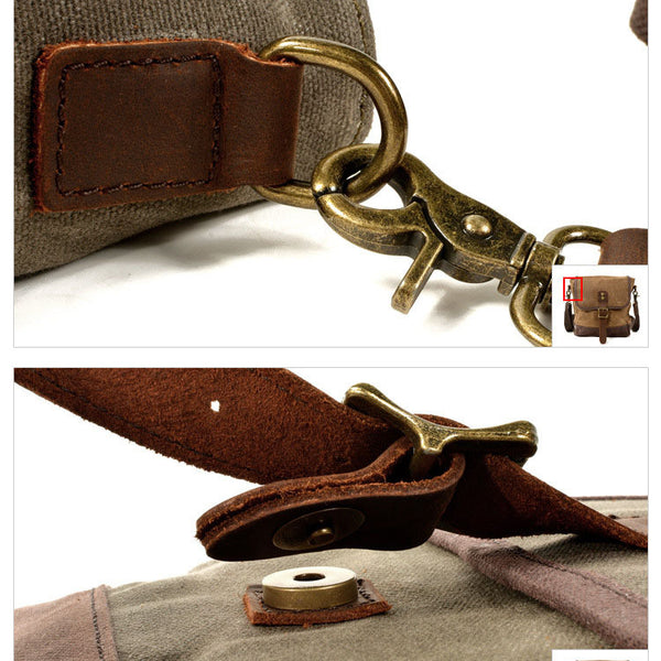 Vintage Waxed Canvas Leather Briefcase