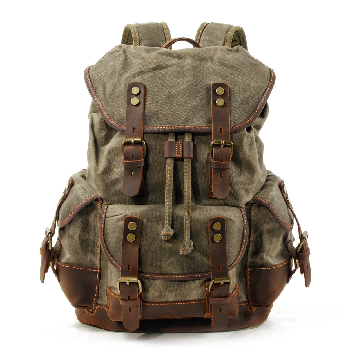 Vintage Waxed Canvas Backpack Waterproof for Men