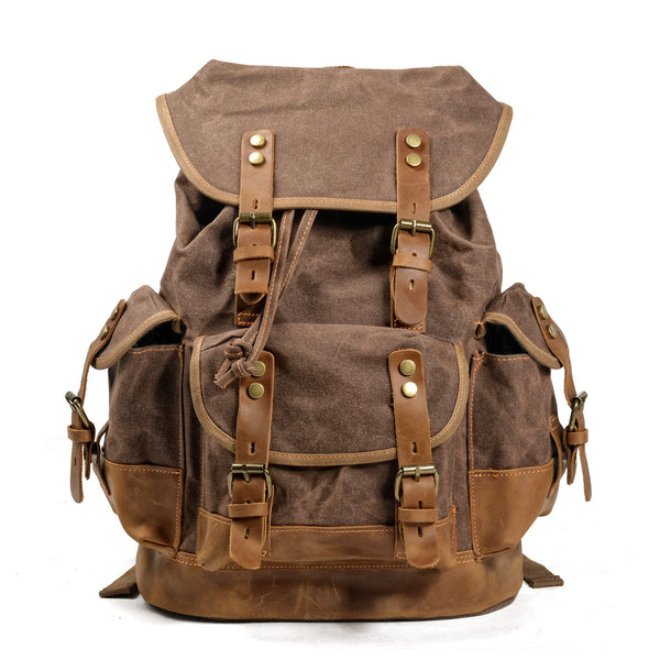 Vintage Waxed Canvas Backpack Waterproof for Men