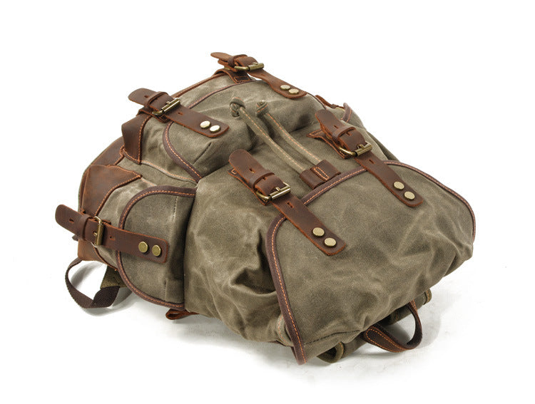 Vintage Waxed Canvas Backpack Waterproof for Men