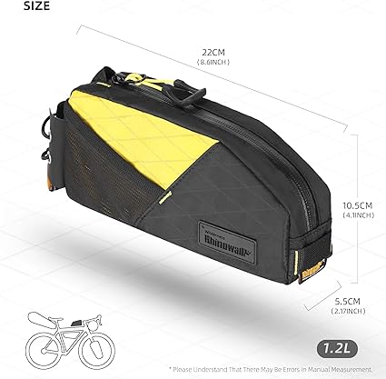 1.2L Top Tube Bike Bag – Waterproof Phone Holder Frame Bag for MTB & Road Bike
