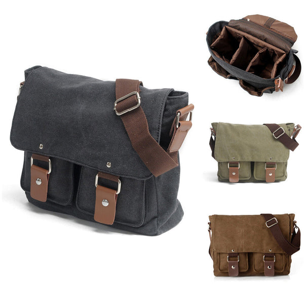 Canvas Camera Bag Shoulder Bag Messenger Bag Padded Case Insert Cover