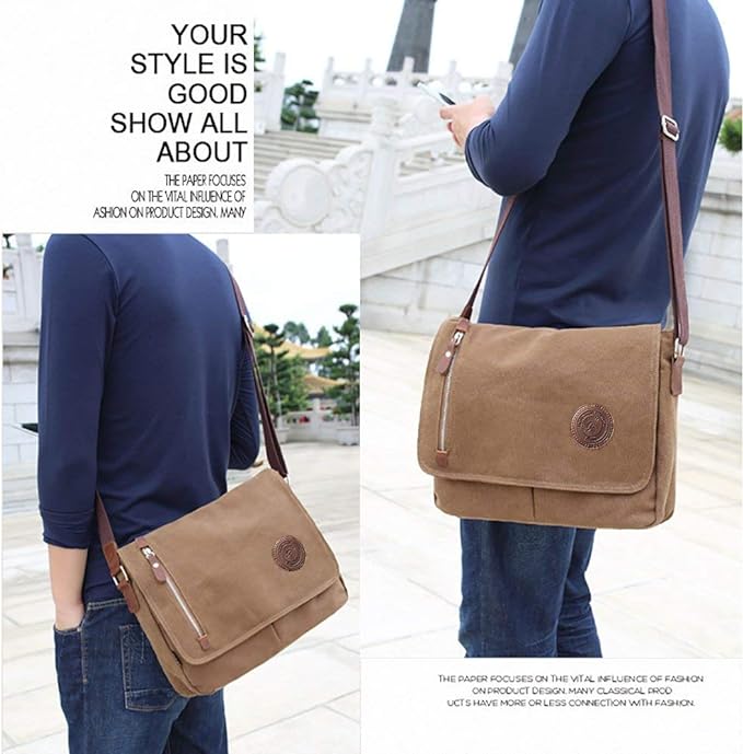 Casual Shoulder Sling Bag Canvas Satchel Bag Crossbody Bags