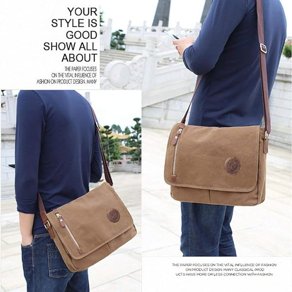 Casual Shoulder Sling Bag Canvas Satchel Bag Crossbody Bags