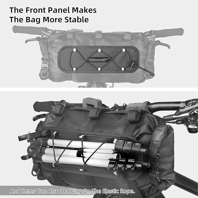 12L Waterproof Bike Handlebar Bag – Dry Front Roll Bikepacking Bag with Shoulder Strap