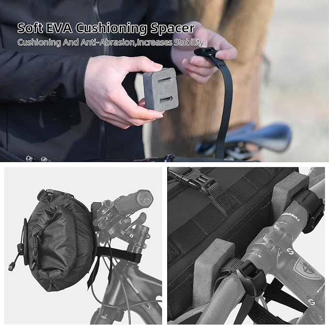 12L Waterproof Bike Handlebar Bag – Dry Front Roll Bikepacking Bag with Shoulder Strap