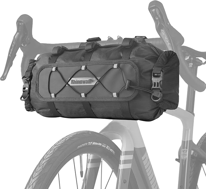 12L Waterproof Bike Handlebar Bag – Dry Front Roll Bikepacking Bag with Shoulder Strap