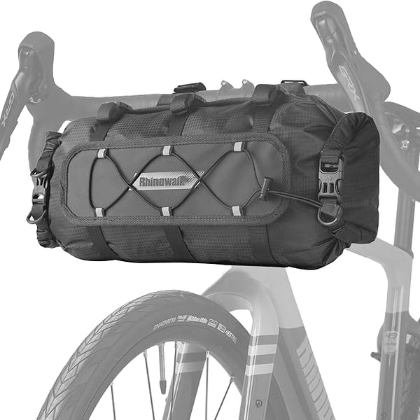 12L Waterproof Bike Handlebar Bag – Dry Front Roll Bikepacking Bag with Shoulder Strap