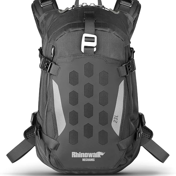 23L Motorcycle Backpack with Helmet Holder – Molle Motorbike Laptop Travel Rucksack Waterproof