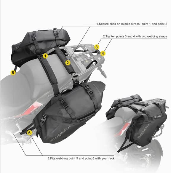 Motorcycle Saddle Bags Waterproof Anti-Vibration Motor Side Bags Shoulder Bag Motorbike Panniers 28L(14L*2)