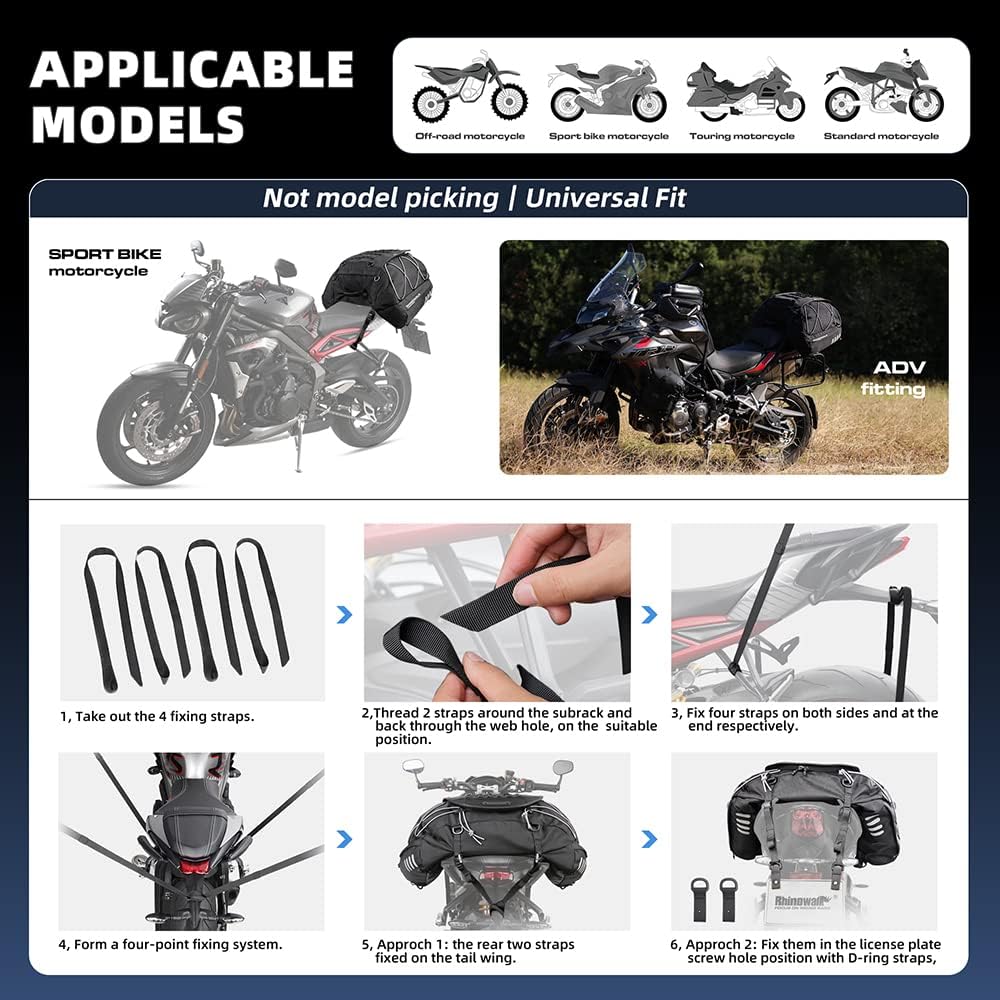 50L Motorcycle Travel Luggage Waterproof Bag