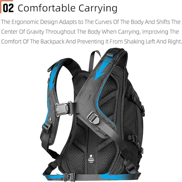 23L Motorcycle Backpack with Helmet Holder – Molle Motorbike Laptop Travel Rucksack Waterproof