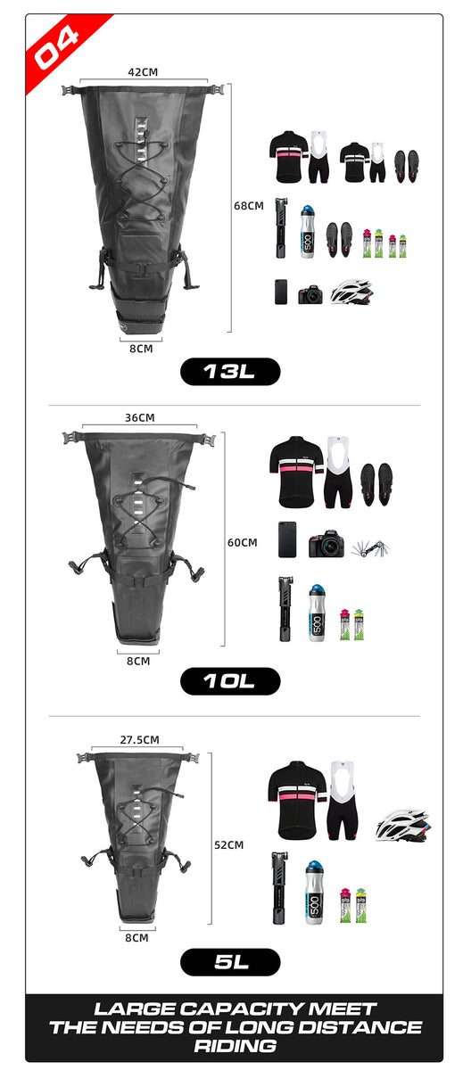 Waterproof Bicycle Bikepacking 5/10/13L