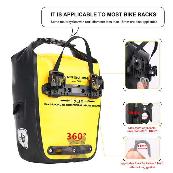 7 Liter Waterproof Pannier Rear Rack Bag