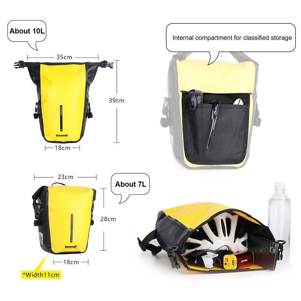 7 Liter Waterproof Pannier Rear Rack Bag