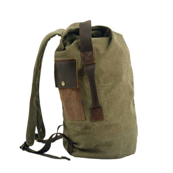 Vintage Canvas Leather Backpack – Durable Travel & Everyday Rucksack