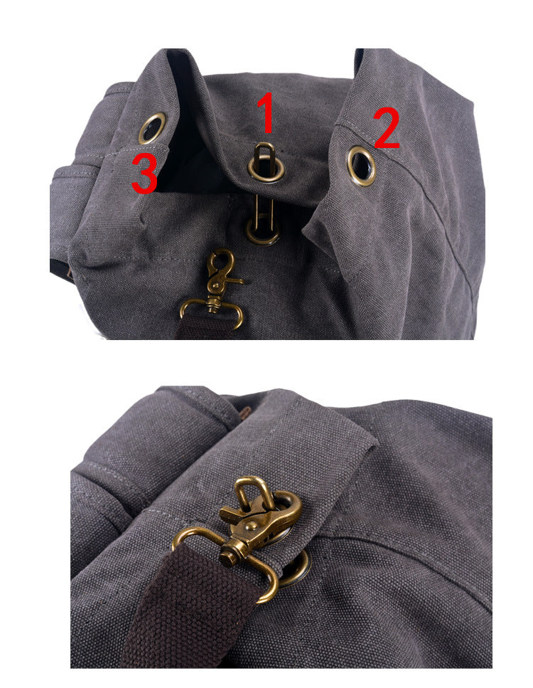 Vintage Canvas Leather Backpack – Durable Travel & Everyday Rucksack