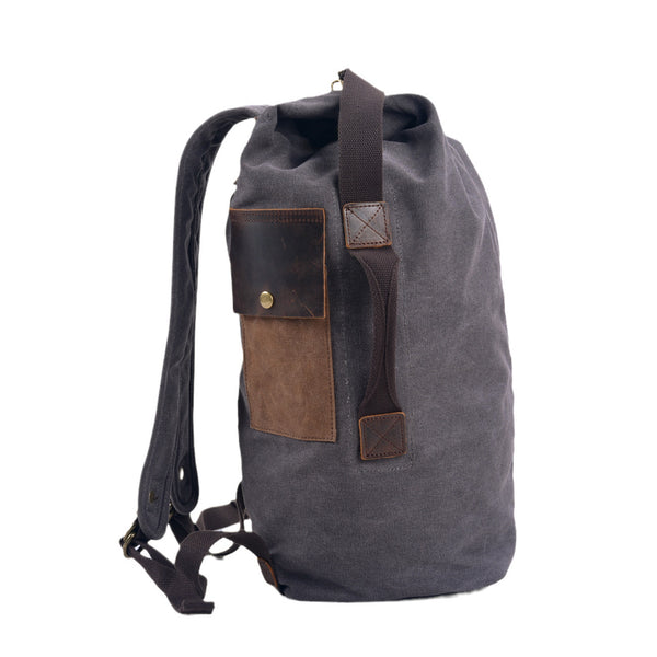 Vintage Canvas Leather Backpack – Durable Travel & Everyday Rucksack