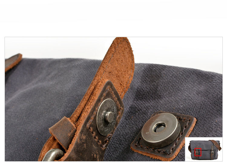 Vintage Canvas Leather Camera Bag – DSLR Messenger Bag with Padded Insert