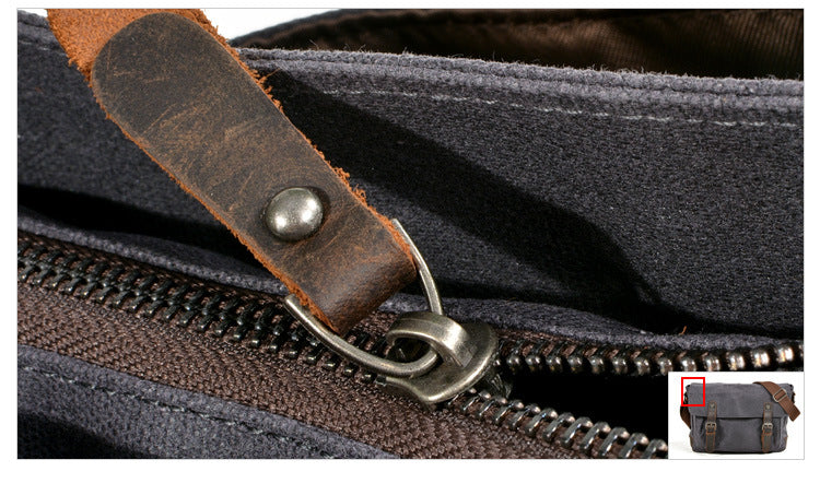 Vintage Canvas Leather Camera Bag – DSLR Messenger Bag with Padded Insert